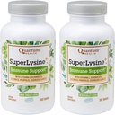 Saúde Quântica SuperLysine+ Fórmula avançada Imune Supplement Lysine 1500 mg, Vitamina C Echinacea Alcaçuz de Alho Própolis & Odorless - 180 Comprimidos (Pacote de 2)