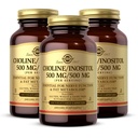 Solgar Choline/Inositol 500 mg/500 mg, 100 Cápsulas Vegetais - Metabolismo Energético, Saúde do Fígado, Essencial para função Cérebro e Nervo - Não-GMO, Vegan, Sem glúten, Leite Livre, Kosher - 50 Servings