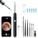 Remoção de cera de ouvido - Ferramenta removedor de cera de ouvido com 8 Pcs Conjunto de ouvido - Limpador de canal de ouvido com câmera 1080P - FSA HSA Elegível - Kit de limpeza de ouvido com 6 colher de ouvido - Câmera de ouvido para iOS & Android (Black)