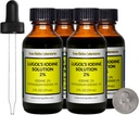 Solução de Iodo de Lugol / 2% / 8 Oz em quatro garrafas de vidro âmbar / Droppers grátis / EUA