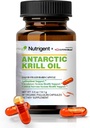 Antártico Krill Oil 350 mg, cápsulas orgânicas cheias de líquido, Omega-3 EPA, DHA, Astaxantina e Phospholipids Suplemento, coração de apoio, cérebro e saúde conjunta, sem gosto de peixe, 30 contagem