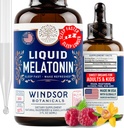 Melatonina líquida para adultos e crianças 6 anos de idade - 3mg Melatonina gotas de força extra líquido Sono Ajuda - Absorção rápida, framboesa Vanilla Flavor Melatonina - 2 onças, 2 meses de fornecimento, Made in USA