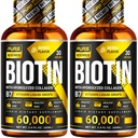 INVESTIGAÇÃO PURA Biotina & Colágeno 60,000mcg Crescimento do cabelo gotas líquidas, Suporta: unhas fortes, pele brilhante, crescimento saudável do cabelo, mais absorção do que cápsulas e pílulas (4Fl Oz)