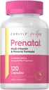 Carlyle Vitaminas Pré-Natais para Mulheres 120 Cápsulas Multivitamínico e Fórmula Mineral com Ácido Fólico