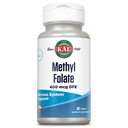 KAL Folato de metilo 400 mcg DFE, 5-MTHF Forma ativa Vitamina B9, Suplemento de ácido fólico, Saúde do coração, Pré-natal, Suporte de humor e cérebro, ActivTab de dissolução rápida, 60 dias de garantia, 90 serviços, 90 comprimidos