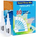 TONELIFE 80 Count Salina Cuidados Nasais Refil +2 Pulverizador nasal - Sal nasal 2,7g Cada Pouch Kit de Refil , 80 pacotes de sal buffered , para 300ml 500ml Sinus Rinse Kit-Nose Cleaner-Nasal Wash Garrafa