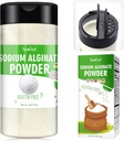 Alginato de sódio em pó - 4 onças Puro Alginato de sódio em pó espessador de grau alimentar, Agente gelificante natural para sobremesas, Esferas de caviar fazendo, Sorvete, Bolo de carne, Estabilizador Vegan para Baking, Espessura