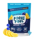 FocusFuel Energy Chews – Limonada Blue Razzberry (15 Servings) – 100mg Cafeína + Alpha GPC + L-Theanina + B12, Magnésio – Grande Gosto – Sem Acidente ou Jitters