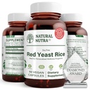 Extrato de arroz de levedura vermelha natural Nutra, suporte cardiovascular, ajuda a melhorar a imunidade, ajuda a manter as gorduras do corpo e fluxo de fluidos, melhorar a digestão, suplementos sem glúten, 600 mg, 60 cápsulas (2 pacote)