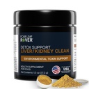 Suporte de fígado de quatro folhas Rover - com cardo de leite orgânico e cogumelos - com suporte renal - Detox & Cleanse - Formulado veterinário