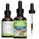 Bem-estar animal de estimação Adrenal Harmony Gold para cães - Vet-Formulated - Suporta Função Adrenal Saudável, Níveis de Cortisol Normal, Sede Saudável & Peso – Suplemento Holístico – 2 onças (59 ml)