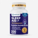 WELMATE - Ajuda ao Sono noturno - Sucinato de Doxilamina 25 mg - para Adultos e Crianças 12+ - 200 Comprimidos