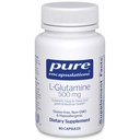 Encapsulamentos puros L-Glutamina 500 mg - Suplemento para suporte imunológico e digestivo, Gut Health and Lining, Metabolismo e Apoio Músculo* - com L-Glutamina Forma Livre - 90 Cápsulas