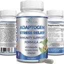 Adaptogen Stress Relief Imune Support Formula - Suporte Adaptogenico Adrenal com Ashwagandha, Astragalus, Ginseng, Holy Basil, Rhodiola, Amla, Maca, Schisandra, Non-GMO - 60 Cápsulas