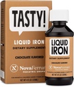 NovaFerrum Tasty □ Drops Pediátricos Liquid Iron Supplement for Infantils, Toddlers & Kids 15mg of Iron Per 1mL Dose □ Idades 4 & Sob □ Gluten Free □ Açúcar Grátis □ Chocolate Flavored □ 120 Servings