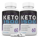 Laboratórios justificados (2 pacote Keto avançado 1500 Keto Pills 1275MG Nova e melhorada fórmula contém maçã Cider Vinagre Extra virgem azeite em pó folha de chá verde 120 cápsulas