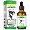 Antibiótico para cães, Suplemento de Antibióticos para cães naturais Suporta tratamento de ITU do cão, Alergia Alívio, Digestão, Infecção do casaco da pele e Comichões Orelhas, Suplemento de ervas com sabor Bacon - 60 ml / 2.02oz