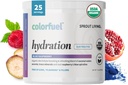 Sprout Living, Colorfuel Hydration Powder Drink Mix, Orgânico Superalimentos + Adaptogens Hidratação e Recuperação, Eletrolitos, Himalaia Rosa Sal, espirulina azul, Framboesa Azul sabor (25 Servões)
