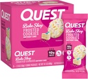 Quest Nutrition Frosted Cookies Pacote Twin, Bolo de aniversário, 1g de açúcar, 10g de proteína, 2g de carboidratos líquidos, Sem glúten, 8 Count(Pack of 1)