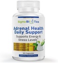 Sigma Biotics Apoio diário à saúde adrenal - Suplemento de suporte adrenal com ervas adaptogênicas, vitaminas e aminoácidos - Complexo Adrenal Não-GMO para Energia e Vitalidade - 60 Cápsulas