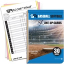 Cartas de alinhamento de beisebol / Softball – 16 Player Book Format Cartas de alinhamento para 30 jogos – Flipbook Carbon Copy 4 formulário parte - economia de tempo e acessórios práticos de treinamento de beisebol