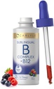 Carlyle Sublingual Vitamina B Complex, com B12, 2 Fl Oz, Berry Flavor, Vegetarian, Non-GMO, and Gluten Free Supplement