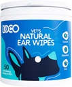 Kit de limpeza de dedos do limpador de orelhas de cachorro DOCO para cães e gatos Eucalyptus, Camomila e Aloe Cat Ear Cleaner acalma, desodoriza e ajuda a coceira de orelhas (50 Count)