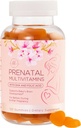 Gummies Vitamina pré-natal - Nutrientes Essenciais para Mulheres, Gravidez e Desenvolvimento Fetal - Inclui Folato (Ácido Fólico), DHA, Colina, Vitamina D - Preparar, Suporte e Saúde Nutricional - 120 chicletes