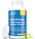 Trigliceride Omega 3 Fish Oil – alta EPA & DHA para Eye, Joint, Heart & Brain Support – ácidos gordos Omega-3 - limão sabor – 180 Softgels – fornecimento de 90 dias