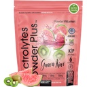 PóVitamina Eletrólitos Pó Plus (100 Servões) Guava Kiwi Eletrólito Pó, Caloria Zero, Keto, 0 Açúcar, Sem Maltodextrina, 1000mg Potássio, 120mg Cálcio, 120mg Magnésio, Hydration Powder