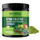NATURELO Verdes crus Superfood Powder 240 Grams, Berry misto - Suporta energia, imunidade e detox - Inclui espirulina, grama de trigo e verdes orgânicos para alimentação integral