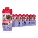 SlimFast Protein Shake, New Milk Chocolate- 20g Protein, Replacement Shake Pronto para Beber, Alta Proteína com Baixo Carbo e Baixo Açúcar, 24 Vitaminas e Minerais, 11 Fl Oz (Pacote de 12)
