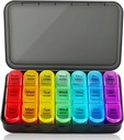 Organizador de comprimidos por semana 3 vezes um dia, caixa de pílulas de 7 dias grandes compartimentos Moisture-Proof Pill Case, diário portátil viagem manhã noite comprimido recipiente, para óleo de peixe, vitaminas, suplementos