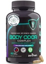Zenmen naturalmente corpo desodorizante Suplemento - Corpo Odor Eliminator Pills - Desodorante interno para as axilas, áreas íntimas e partes privadas - 60 Cápsulas Vegan. Feito nos EUA