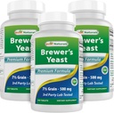 Best Naturals, Brewers Levedura, 7-1/2 Grãos com vitamina B1, vitamina B2, 1000 mg 240 Comprimidos (240 Contagem de 3))