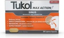 Tukol Max Action Sinus, Congestion & Pressure Caplets for Dor, Relief Cefaleia, Expectorant, Non-Drowsy, 20 Count