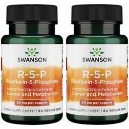 Swanson R-5-P (Riboflavina-5-Fosfato) - Suplemento Vitamina B2 Promovendo Energia, Metabolismo e Saúde da Visão - Fórmula de Bem-Estar Natural - (60 Cápsulas) (2 Embalagem)