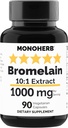 MONOHERB Bromelain Extract 1000 mg - 90 Cápsulas Vegetarianas