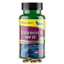 América Medic & Science Vitamina E 400 UI (60 Softgels) Suplemento dietético que apoia a saúde do coração, promove a pele saudável, cabelo, olhos e sistema imunológico