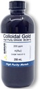 Verdadeiro ouro coloidal – 200 ppm - 250 ml (8.45 Fl Oz) em garrafa de plástico transparente BPA-Free