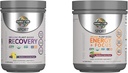 Jardim da vida Vegan Organic Plant-based Pós de treino Recuperação Pó, 30 Servings, 15.7 Oz & pré-treino Energia Pó, 40 Servings, 8.14 Oz Bundle
