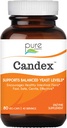 Pure Essence Candex Supplement - Suplemento de Sobrecrescimento de Levedura com Enzimas Digestivas, Infecção de Levedura Tratamento Probiótico para Homens e Mulheres - 80 Cápsulas