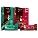 NuGo Dark Variety - Chocolate Pretzel 12 Bares & Menta Chocolate Chip 12 Bares, 12-13g Proteína, Vegan, Sem glúten, Não-GMO, Kosher Pareve, 24 Contagem