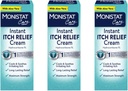 Monistat Care Instant Itch Relief Cream . Max Força . Cools & acalma . Embalar pode Vary .. 1 Onça Cada pacote de 3