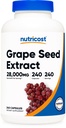 Extrato de Sementes de Uva Nutricost 28,000mg, 240 Cápsula - Não-GMO, Glúten Livre, Vegetariano Friendly