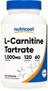 Nutricost L-Carnitina Tartrato 1000mg, 120 Cápsulas - 500mg Por Cápsula (60 Servões)