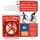SPORTLEGS Fast Fitness Boost Pré-treino para homens e mulheres, Suplemento de Ácido Láctico, Combustível de Endurance Desportivo, Suplementos de Endurance para Corredores - NSF Certified for Sport, 120-Capsule Garrafa, Pacote de 1
