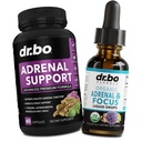 Suporte Adrenal Suplementos Gerente de Cortisol - Suplementos de Fadiga Adrenal Cápsulas líquido orgânico gotas Foco Mulheres Homens - Natural Adaptogen Ashwagandha Holy Basil L Tyrosine Complexo Saúde