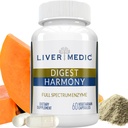 Digest Harmony Máxima Força Enzimas Digestivas Sensitividade Glúten Lipase, Protease, Celulase, Aloe Vera para vesícula biliar, Alívio Bloating e Desconforto Digestivo – 60 Cápsulas