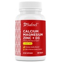 Safrel Cálcio Zinco de magnésio com Vitamina D3, 300 Comprimidos - Cálcio 1000 mg, Magnésio 400 mg, Zinco 20 mg e D3 600 UI por serviço